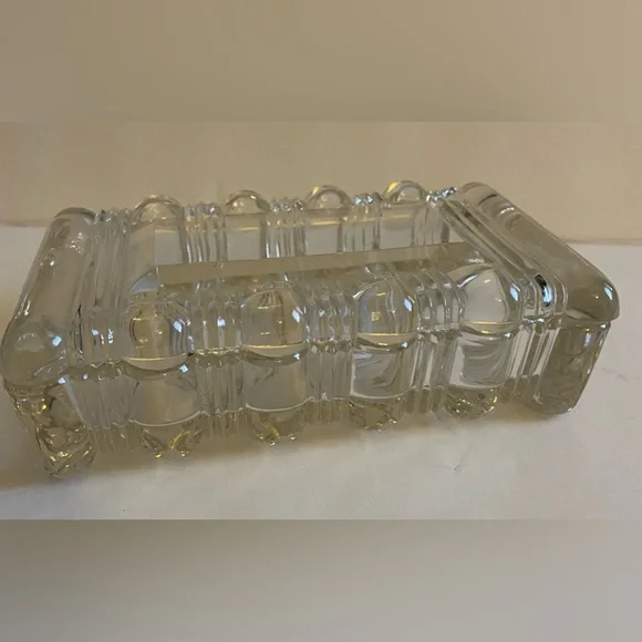 vintage glass cigarette holder Indiana Glass | Accents | Vintage Indiana Constellation Clear Glass  Cigarette Box Covered Trinket Box